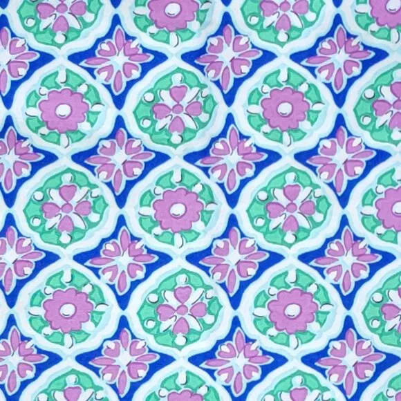 Talbots Purple Green Canvas A-Line Medallion Print Skirt - 12 - Picture 4 of 11